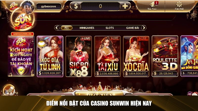 Điểm nổi bật của casino Sunwin hiện nay