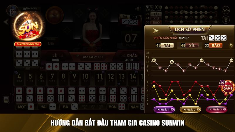 Hướng dẫn bắt đầu tham gia casino Sunwin