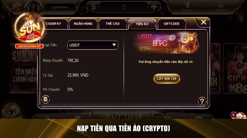 Nạp tiền qua tiền ảo (Crypto)